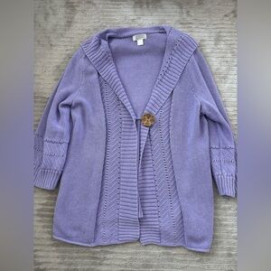 Christopher & Banks Purple Knit Cardigan Size Large